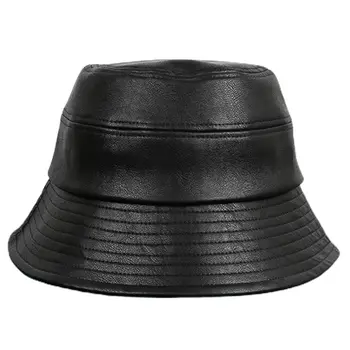Unisex Imitation Leather Bucket Hat Solid Color Sunscreen Foldable Fisherman Cap 40JF
Unisex Imitation Leather Bucket Hat Solid Color Sunscreen Foldable Fisherman Cap 40JF