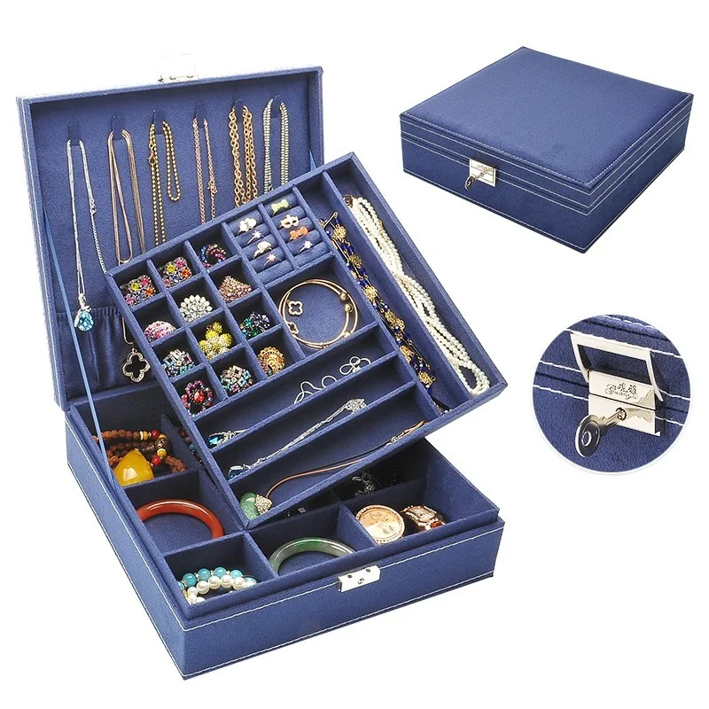 Double Flannel Square Jewelry Box Earrings Ring Necklace Storage Dust Box Bedroom Desktop Jewelry Finishing Save
Double Flannel Square Jewelry Box Earrings Ring Necklace Storage Dust Box Bedroom Desktop Jewelry Finishing Save