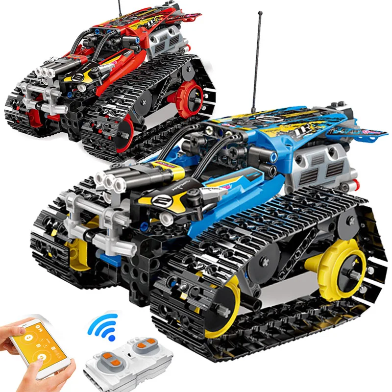 410pcs Blocks Technic RC Tracked Stunt Racer Building Blocks Vehicle Creator APP Remote Control Car Bricks Toys For Children
410pcs Blocks Technic RC Tracked Stunt Racer Building Blocks Vehicle Creator APP Remote Control Car Bricks Toys For Children