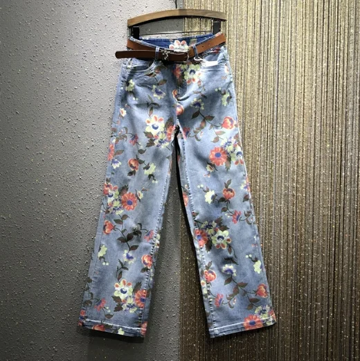 European Style Wide Leg Jeans Pants Woman 2020 Spring New Personality Printed Loose Denim Floor-Length Pants Jean Femme
European Style Wide Leg Jeans Pants Woman 2020 Spring New Personality Printed Loose Denim Floor-Length Pants Jean Femme