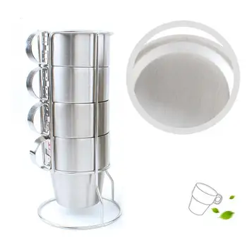 Reusable Double Layer Anti-Scald Stainless Steel Stackable Water Coffee Cup Set With Cup Holder Stand Cups Set Easy To Clean
Reusable Double Layer Anti-Scald Stainless Steel Stackable Water Coffee Cup Set With Cup Holder Stand Cups Set Easy To Clean