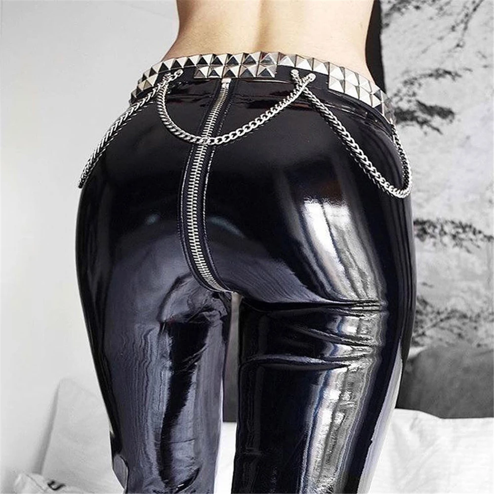 2020 Shiny Pu Leather Pants Women Bodysuit Zipper Leggings High Waist Push Up Latex Rubber Pants Black Skinny Jeggings Trousers
2020 Shiny Pu Leather Pants Women Bodysuit Zipper Leggings High Waist Push Up Latex Rubber Pants Black Skinny Jeggings Trousers