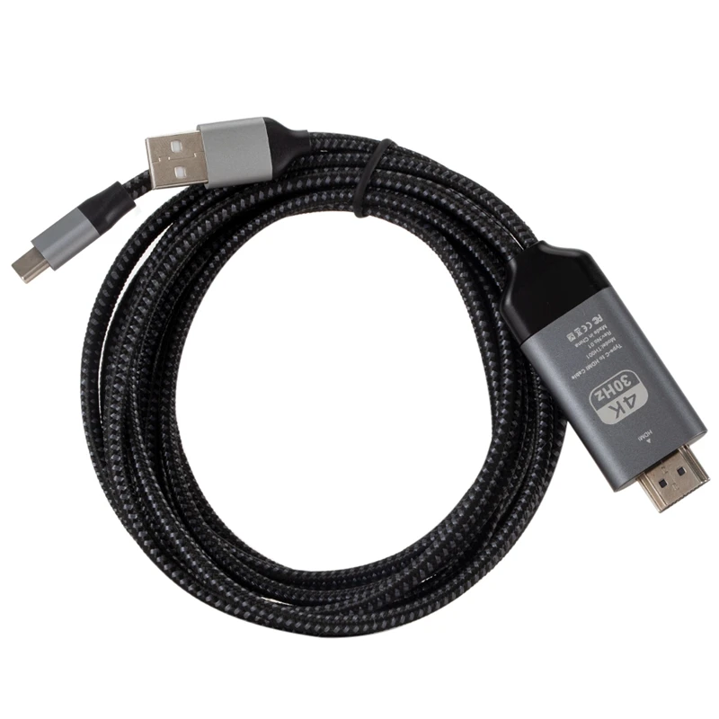 USB 3.1 Type C To HDMI 2M Cable Adapter Converter 4K Charging HDTV Video Cable for Samsung S8 S9 S10
USB 3.1 Type C To HDMI 2M Cable Adapter Converter 4K Charging HDTV Video Cable for Samsung S8 S9 S10
