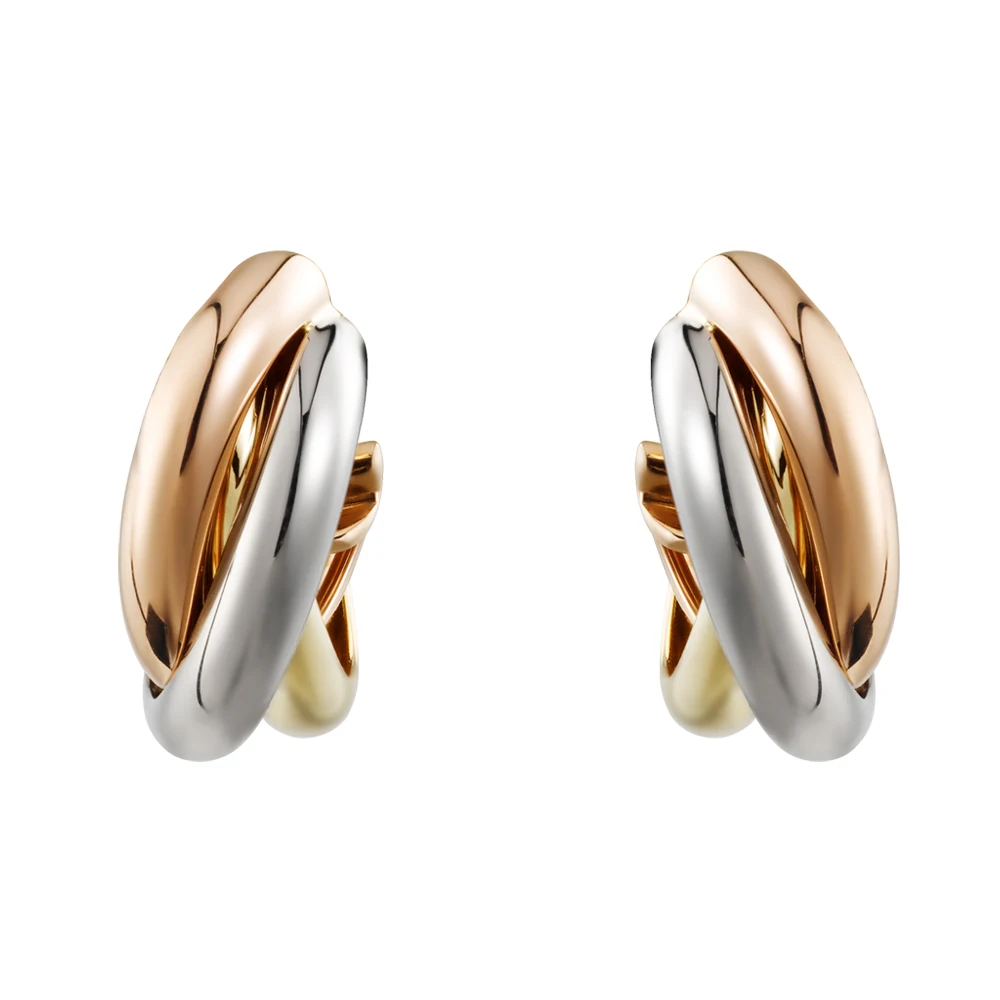 Titanium Steel Stud Hoop Earrings for Women Girls Trinity Hoop Earrings Gold Silver Rose Three Color Ear Piercing Jewelry Luxury
Titanium Steel Stud Hoop Earrings for Women Girls Trinity Hoop Earrings Gold Silver Rose Three Color Ear Piercing Jewelry Luxury