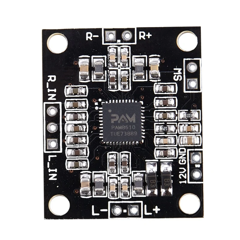 PAM8610 digital power amplifier board, 2x15W, double channel stereo, D type high-power amplifier board Black
PAM8610 digital power amplifier board, 2x15W, double channel stereo, D type high-power amplifier board Black