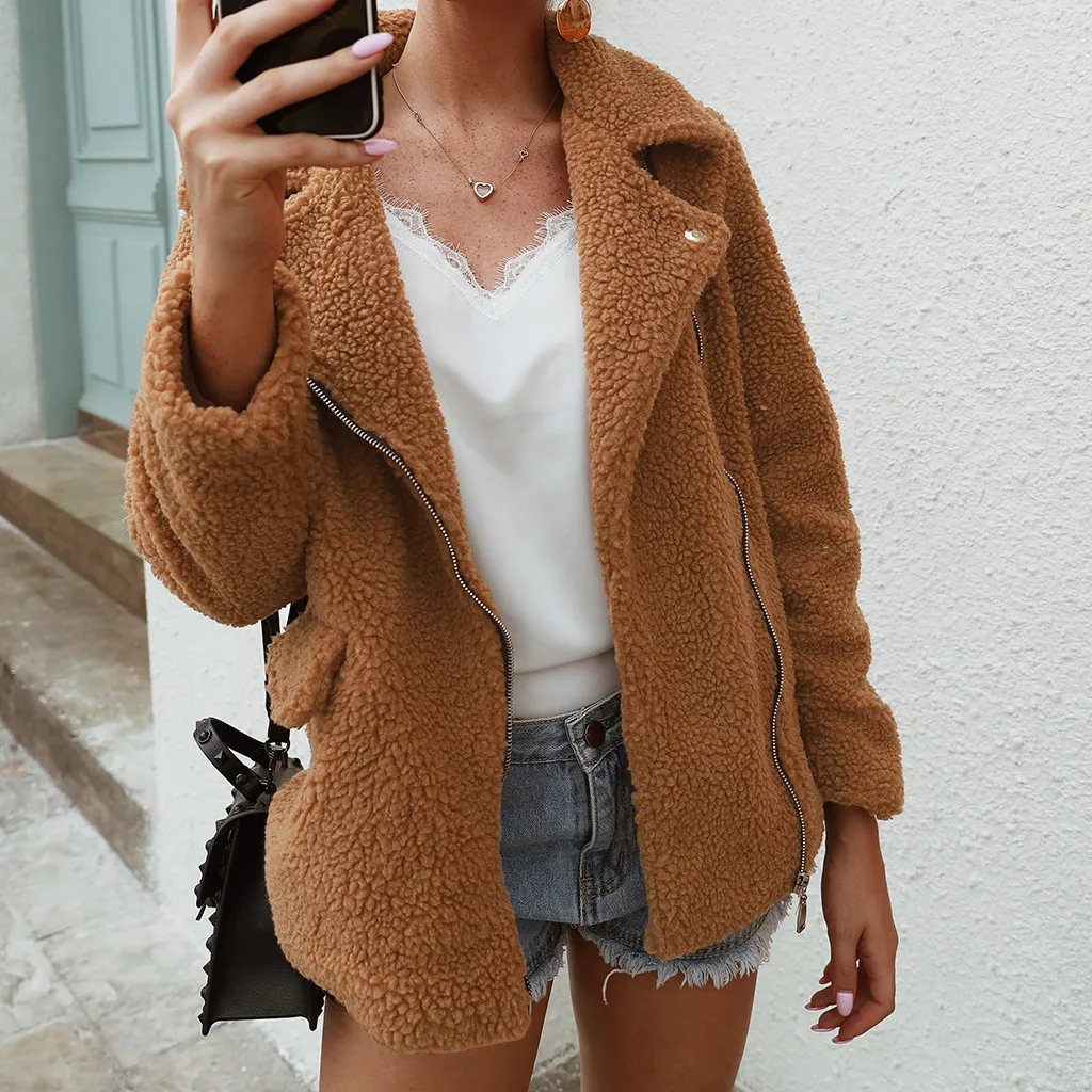 Teddy Coat Women Fluffy Jacket Autumn Zipper Plush Thick Casual Plus Size Lamb Winter Faux Fur Coat Female Overcoat#y4
Teddy Coat Women Fluffy Jacket Autumn Zipper Plush Thick Casual Plus Size Lamb Winter Faux Fur Coat Female Overcoat#y4
