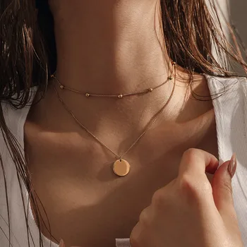 YUN RUO Sexy Multilayer Coin Pendant Necklace Fashion Rose Gold Color Titanium Steel Woman Jewelry Gift Not Fade Drop Shipping
YUN RUO Sexy Multilayer Coin Pendant Necklace Fashion Rose Gold Color Titanium Steel Woman Jewelry Gift Not Fade Drop Shipping