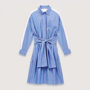 Women Dress 2020 Spring / Summer New Style Simple Stripe Stitching Loose Band Shirt Mini Dress
Women Dress 2020 Spring / Summer New Style Simple Stripe Stitching Loose Band Shirt Mini Dress