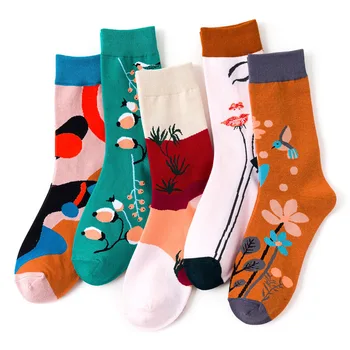 Unisex Fall Winter Soks Men Women's Socks Cartoon Print Sock Creative Plant Flowers Literary Style Casual Trend Sock 5 Pairs/set
Unisex Fall Winter Soks Men Women's Socks Cartoon Print Sock Creative Plant Flowers Literary Style Casual Trend Sock 5 Pairs/set