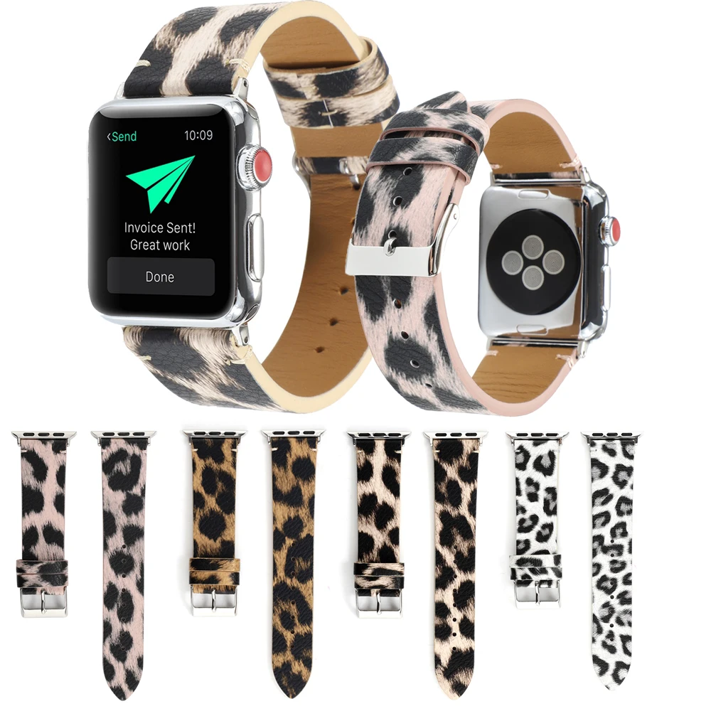 Leather loop For Apple watch band 42/44/38/40mm Printed Leopard Print Replacement Bracelet For iwatch Series 5 4 3 2 1 Accessory
Leather loop For Apple watch band 42/44/38/40mm Printed Leopard Print Replacement Bracelet For iwatch Series 5 4 3 2 1 Accessory