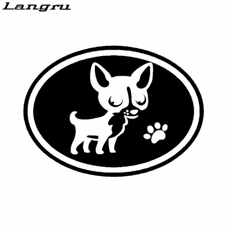 Langru 15 1 см * 11 Чихуахуа собаки лапа Овальный мультфильм виниловая Автомобильная