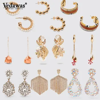 Vedawas Maxi Earrings Sparkling Crystal Tassel Long Drop Dangle Earrings for Women Pearls Jewelry Accessory Wholesale xg3339 
Vedawas Maxi Earrings Sparkling Crystal Tassel Long Drop Dangle Earrings for Women Pearls Jewelry Accessory Wholesale xg3339