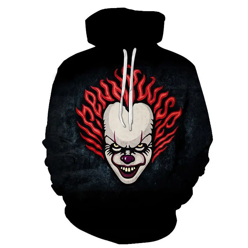 It: Chapter Two Pennywise 3D Joker Hoodie Sweatshirt Men's and Women's Pullover Sportswear Halloween Costume
It: Chapter Two Pennywise 3D Joker Hoodie Sweatshirt Men's and Women's Pullover Sportswear Halloween Costume
