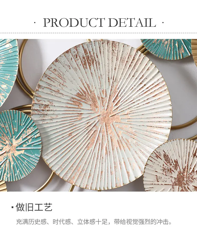 3D iron wall decor Nordic style wall ornaments creative stereo large