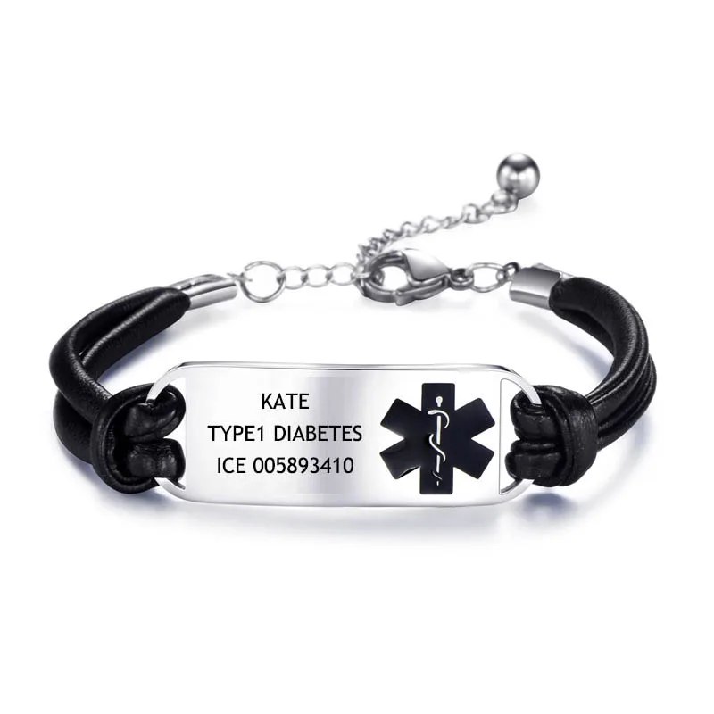 New Personalized SOS ICE Jewelry Customized DIY Medical Alert ID Bracelets for Woman Kids Adjustable Lobster Clasp Wrist Bangle
New Personalized SOS ICE Jewelry Customized DIY Medical Alert ID Bracelets for Woman Kids Adjustable Lobster Clasp Wrist Bangle