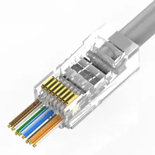 Network RJ45 Connector Cat5e Cat6 UTP 8P8C Crystal Head RJ 45 Terminal Plug Through Hole Connectors Computer Patch Cable Adapter
Network RJ45 Connector Cat5e Cat6 UTP 8P8C Crystal Head RJ 45 Terminal Plug Through Hole Connectors Computer Patch Cable Adapter