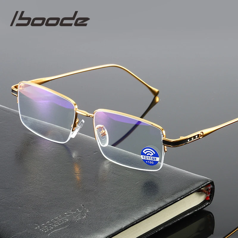 iboode High Quality Half Frame Reading glasses Presbyopic Anti blue Light Eyewear For women Men Metal Computer Goggle +1.5 +4.0
iboode High Quality Half Frame Reading glasses Presbyopic Anti blue Light Eyewear For women Men Metal Computer Goggle +1.5 +4.0