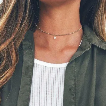 Necklaces Jewelry Simple Womans Chain Necklace Rhinestone Pendant Ladies Yellow Gold Color Classic Korean Zinc Alloy Collares
Necklaces Jewelry Simple Womans Chain Necklace Rhinestone Pendant Ladies Yellow Gold Color Classic Korean Zinc Alloy Collares