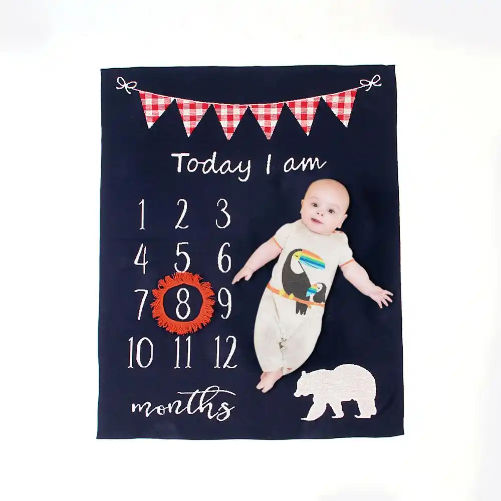 swaddle warm baby blanket month newborn baby milestone blankets