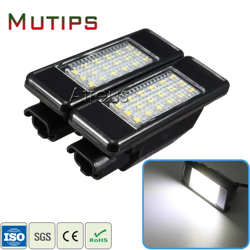 Mutips Car LED License Plate Lights 12V For Peugeot 307 308 407 207 3008 508 Citroen C4 C5 C3 accessories White SMD Lamp | Автомобили и