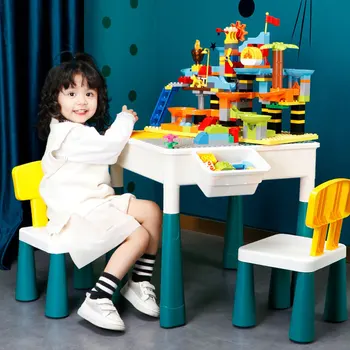 Multifuncational Building Blocks Table with duploed Playing Writing Board for Children Learning Desk For kid 1-10 Ages
Multifuncational Building Blocks Table with duploed Playing Writing Board for Children Learning Desk For kid 1-10 Ages
