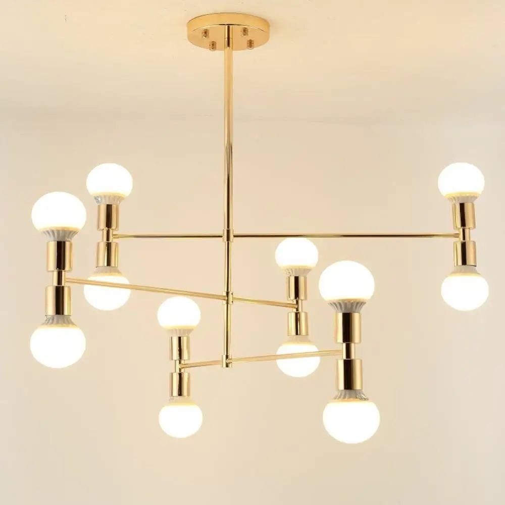 12-Lights Modern Gold Metal Chandeliers Simple Ceiling Fixtures Pendant Lighting
12-Lights Modern Gold Metal Chandeliers Simple Ceiling Fixtures Pendant Lighting