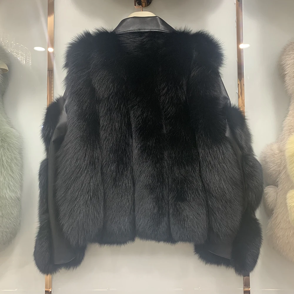 Fashion Real Fox Fur Coats With Genuine Sheepskin Leather Wholeskin Natural Fox Fur Jacket Outwear Luxury Women 2020 Winter New Fashion Real Fox Fur Coats With Genuine Sheepskin Leather Wholeskin Natural Fox Fur Jacket Outwear Luxury Women 2020 Winter New