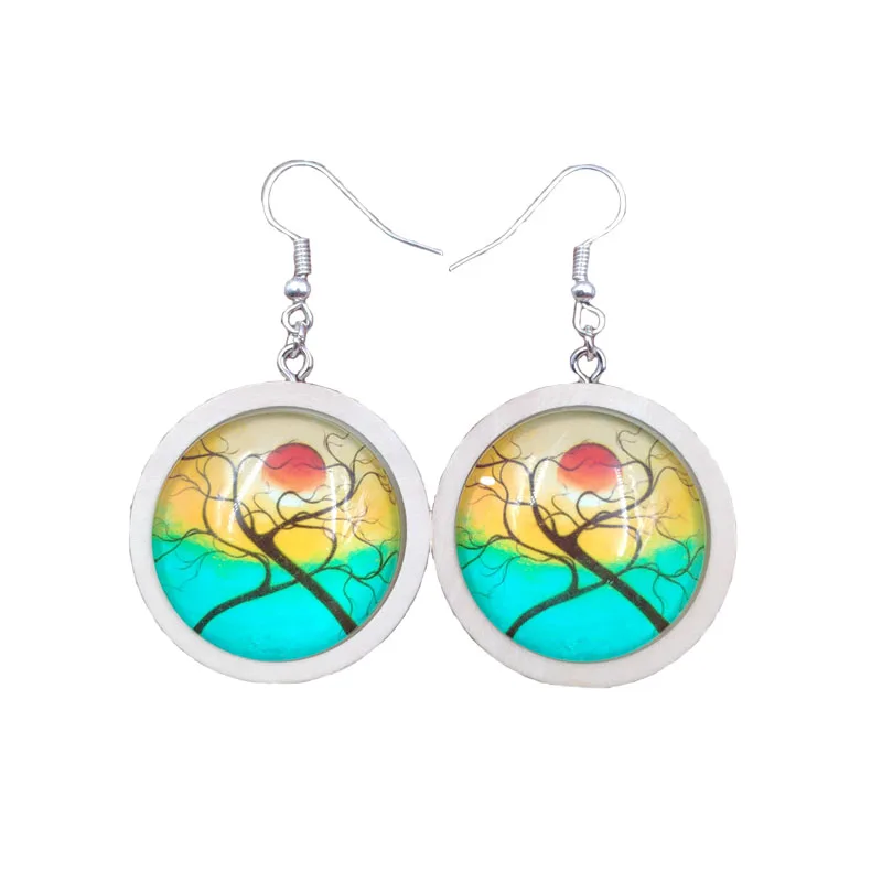 2019 Wooden Wood Time Gem Scenery Oil Painting Tree Sunrise Style Unique Drop Earrings Jewelry Female Antique Mother Female Lady Mum Young Lass Christmas Gift AL037-040
2019 Wooden Wood Time Gem Scenery Oil Painting Tree Sunrise Style Unique Drop Earrings Jewelry Female Antique Mother Female Lady Mum Young Lass Christmas Gift AL037-040