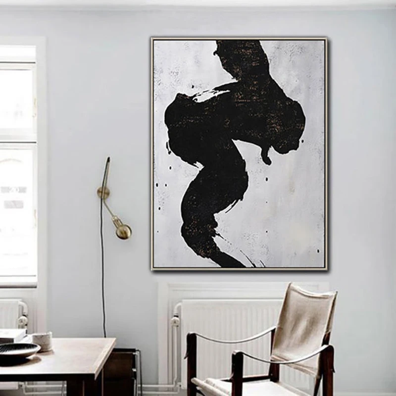 Large abstract painting canvas art, vertical minimalist painting, minimal art, black white brown, FREE shipping
Large abstract painting canvas art, vertical minimalist painting, minimal art, black white brown, FREE shipping