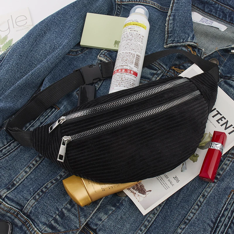 Фото Модная Вельветовая поясная сумка DIZHIGE для женщин денег путешествий спортивная