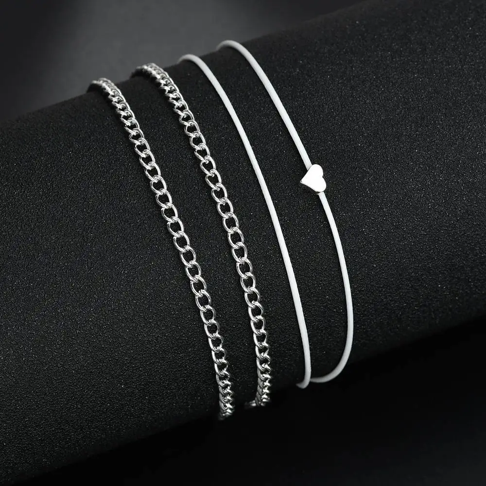 Silver Anklet Bracelet on The Feet Barefoot for Women Leg Chain Beach Feet Jewelry Bohemian Style Fashion Heart Women's Anklet
Silver Anklet Bracelet on The Feet Barefoot for Women Leg Chain Beach Feet Jewelry Bohemian Style Fashion Heart Women's Anklet