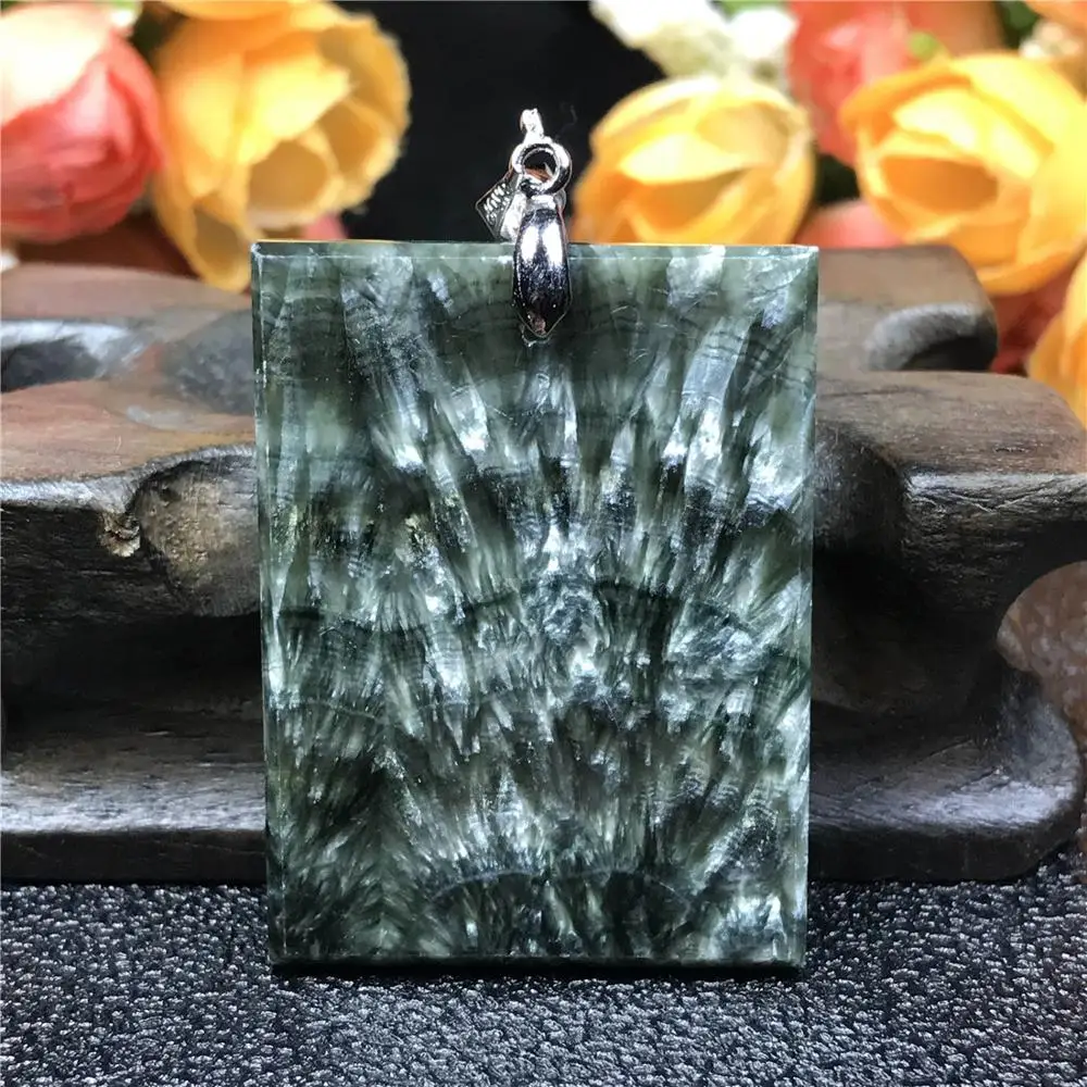 Top Natural Green Seraphinite Pendant For Woman Lady Man Love Gift 44x28x9mm Rectangle Beads Silver Crystal Stone Jewelry AAAAA
Top Natural Green Seraphinite Pendant For Woman Lady Man Love Gift 44x28x9mm Rectangle Beads Silver Crystal Stone Jewelry AAAAA