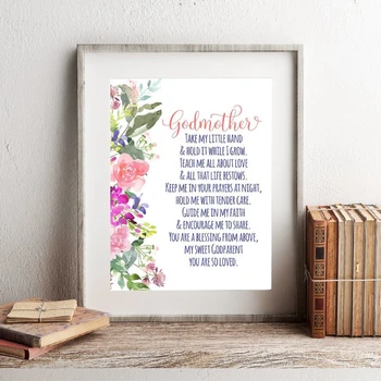 Godparents Poem Print Gift for Godmother , Bible Verses Watercolor Flowers Wall Art Picture Canvas Painting Poster Baptism Gifts
Godparents Poem Print Gift for Godmother , Bible Verses Watercolor Flowers Wall Art Picture Canvas Painting Poster Baptism Gifts