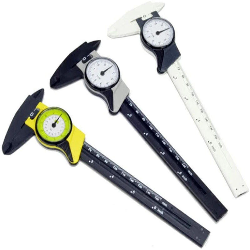 

0-150mm Vernier Caliper with Watch Plastic Scale Calipers Dial Metric or Imperial Can Select Measuring Gauging Tools