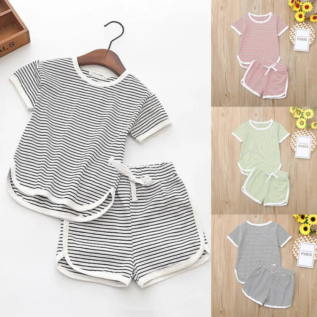 Toddler Kids Baby Girl Boy Striped Tops T-Shirt Shorts Pants 2PCS Clothes Set Kids Child Summer
Toddler Kids Baby Girl Boy Striped Tops T-Shirt Shorts Pants 2PCS Clothes Set Kids Child Summer
