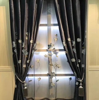 European Style Curtains for Living Dining Room Bedroom Tweed Embroidery High Shade Curtains Morden Tulle Blackout Curtains
European Style Curtains for Living Dining Room Bedroom Tweed Embroidery High Shade Curtains Morden Tulle Blackout Curtains
