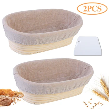 2Pcs Oval Natural Rattan Fermentation Basket Bread Banneton Dough Wicker Rattan Mass Proofing Proving Baskets Rattan DIY Tool 
2Pcs Oval Natural Rattan Fermentation Basket Bread Banneton Dough Wicker Rattan Mass Proofing Proving Baskets Rattan DIY Tool