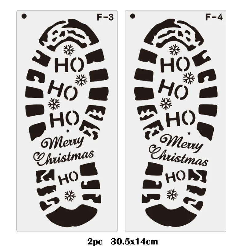 2pc Christmas Footprints Painting Template DIY Bullet Journal Stencil Scrapbook Album Decoration Cake Template Reusable
2pc Christmas Footprints Painting Template DIY Bullet Journal Stencil Scrapbook Album Decoration Cake Template Reusable
