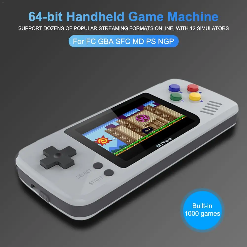 2.4 Inch HD Color Screen 64-bit Open Source Handheld Game Machine Support FC GBA SFC MD PS NGP Bulit In 1000MA Lithium Battery
2.4 Inch HD Color Screen 64-bit Open Source Handheld Game Machine Support FC GBA SFC MD PS NGP Bulit In 1000MA Lithium Battery