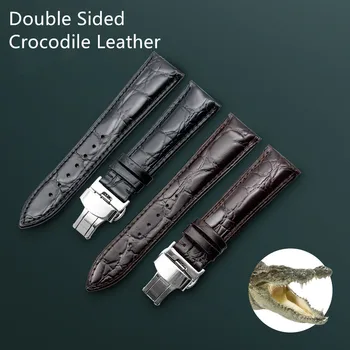 Double Sided Genuine Crocodile Leather Watchband 14 16 18 19 20 21 22mm Watches Strap Coffee Black Butterfly Buckle Watch Band
Double Sided Genuine Crocodile Leather Watchband 14 16 18 19 20 21 22mm Watches Strap Coffee Black Butterfly Buckle Watch Band