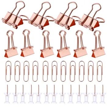 72PCS/Lot Stainless Steel Rose Gold Color Metal Binder Clips Notes Letter Paper Clips Office Supplies Set
72PCS/Lot Stainless Steel Rose Gold Color Metal Binder Clips Notes Letter Paper Clips Office Supplies Set