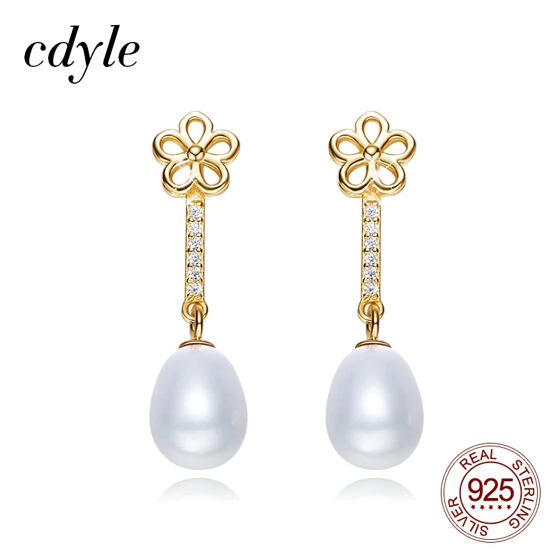 Cdyle Korean Fashion Elegant Pearl Teardrop Earrings Bridal Jewelry Gold Flower Spring Wedding Earrings with CZ Crystal Zirconia
Cdyle Korean Fashion Elegant Pearl Teardrop Earrings Bridal Jewelry Gold Flower Spring Wedding Earrings with CZ Crystal Zirconia