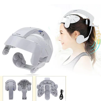 

Electric Brain Head Massager Scalp Relax Acupuncture Points Multi Acupoint Helmet Head Massager Relieve Stress Nerve Stimulator