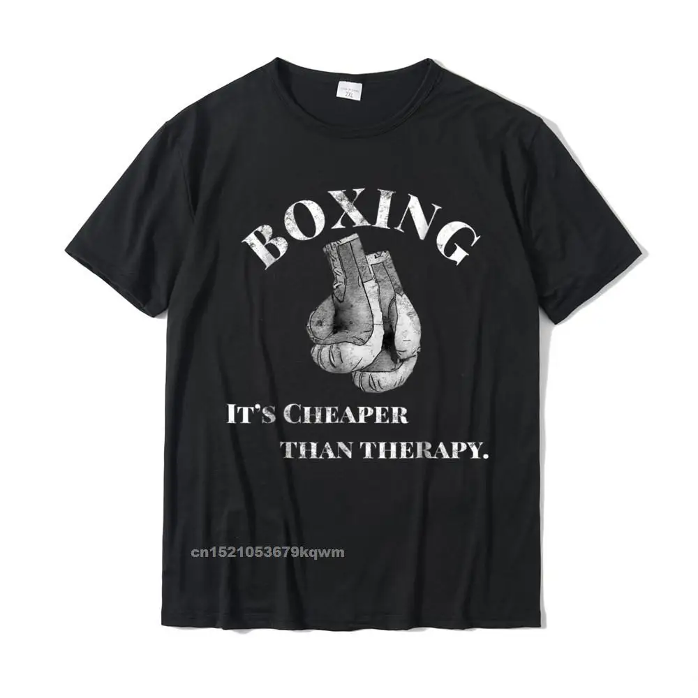 Забавная боксерская футболка дешевле чем терапия новый дизайн мужские футболки