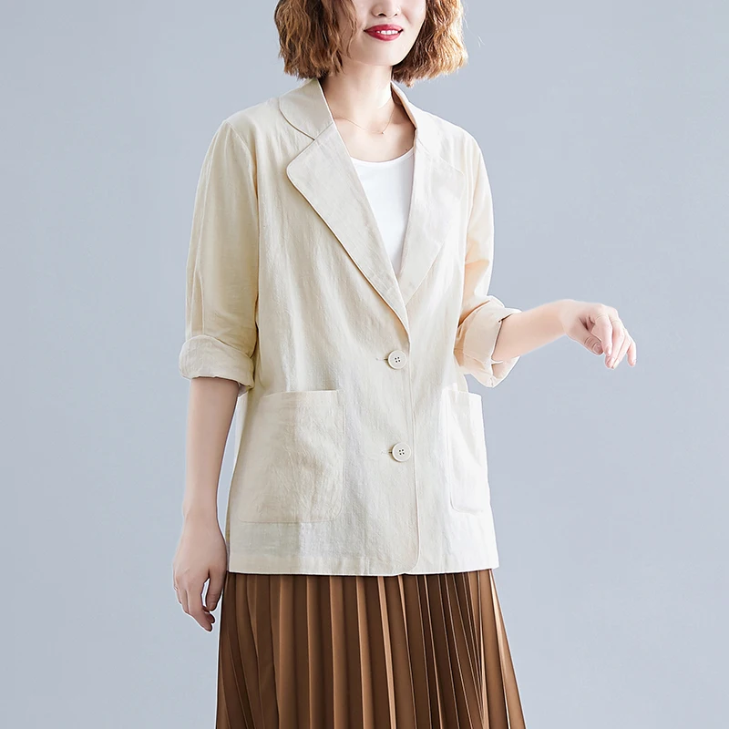 New 2019 Spring Autumn Blazer Mujer Linen Slim Suit Female Jacket Solid Color Long Sleeve Blazer De Mujer Bleser Femenino
New 2019 Spring Autumn Blazer Mujer Linen Slim Suit Female Jacket Solid Color Long Sleeve Blazer De Mujer Bleser Femenino