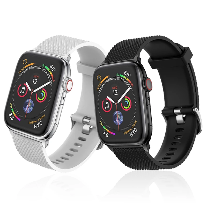Новый текстурированный силиконовый ремешок для Apple watch iWatch серии 1 2 3 4 спортивный