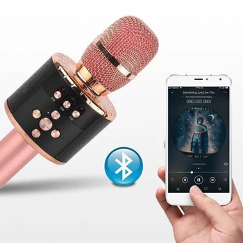 Wireless Bluetooth Karaoke Portable Handheld Microphone with Controllable Colorful LED Lights, for Android/iPhone/PC or All Smar
Wireless Bluetooth Karaoke Portable Handheld Microphone with Controllable Colorful LED Lights, for Android/iPhone/PC or All Smar