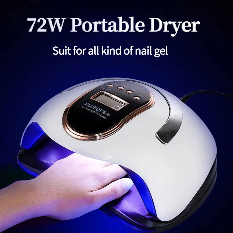 UV LED Lamp for Drying Nails Gel Varnish Portable Handle 72W Ice lamp for Manicure led Gel Nail UV Lamp for Nails Curing Dryer
UV LED Lamp for Drying Nails Gel Varnish Portable Handle 72W Ice lamp for Manicure led Gel Nail UV Lamp for Nails Curing Dryer
