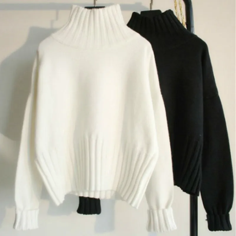 

Женский пуловер с высоким воротником, облегающий трикотажный теплый свитер для осени и зимы, 2021