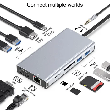 11-In-1USB C HUB Type C to Multi USB 3.0 HUB HDMI Adapter Dock for MacBook Pro Huawei Mate 30 USB-C 3.1 Splitter Port Type C HUB
11-In-1USB C HUB Type C to Multi USB 3.0 HUB HDMI Adapter Dock for MacBook Pro Huawei Mate 30 USB-C 3.1 Splitter Port Type C HUB